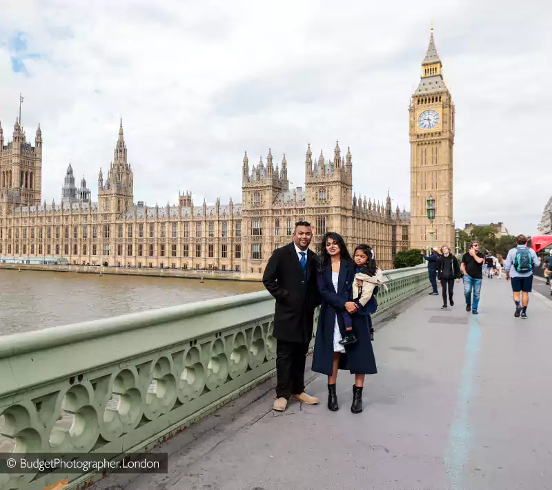 Young family with Big Ben